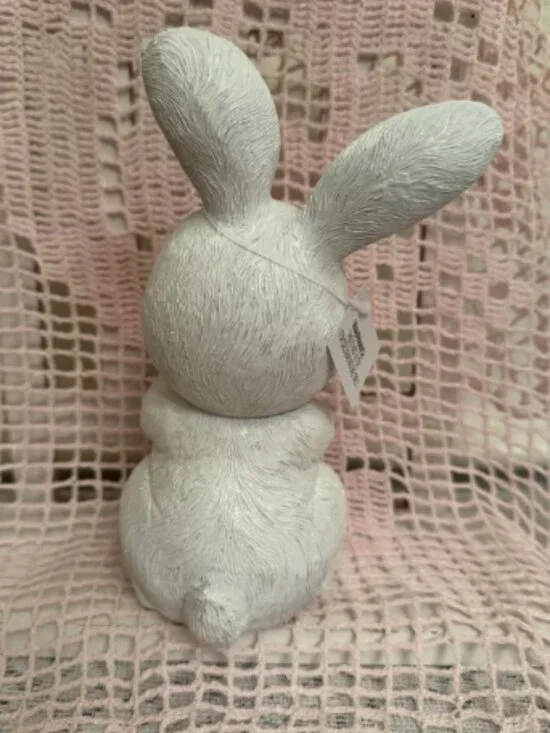 Easter Bunny with Strawberries Figurine Spring Tabletop Decor - Picture 3 of 3